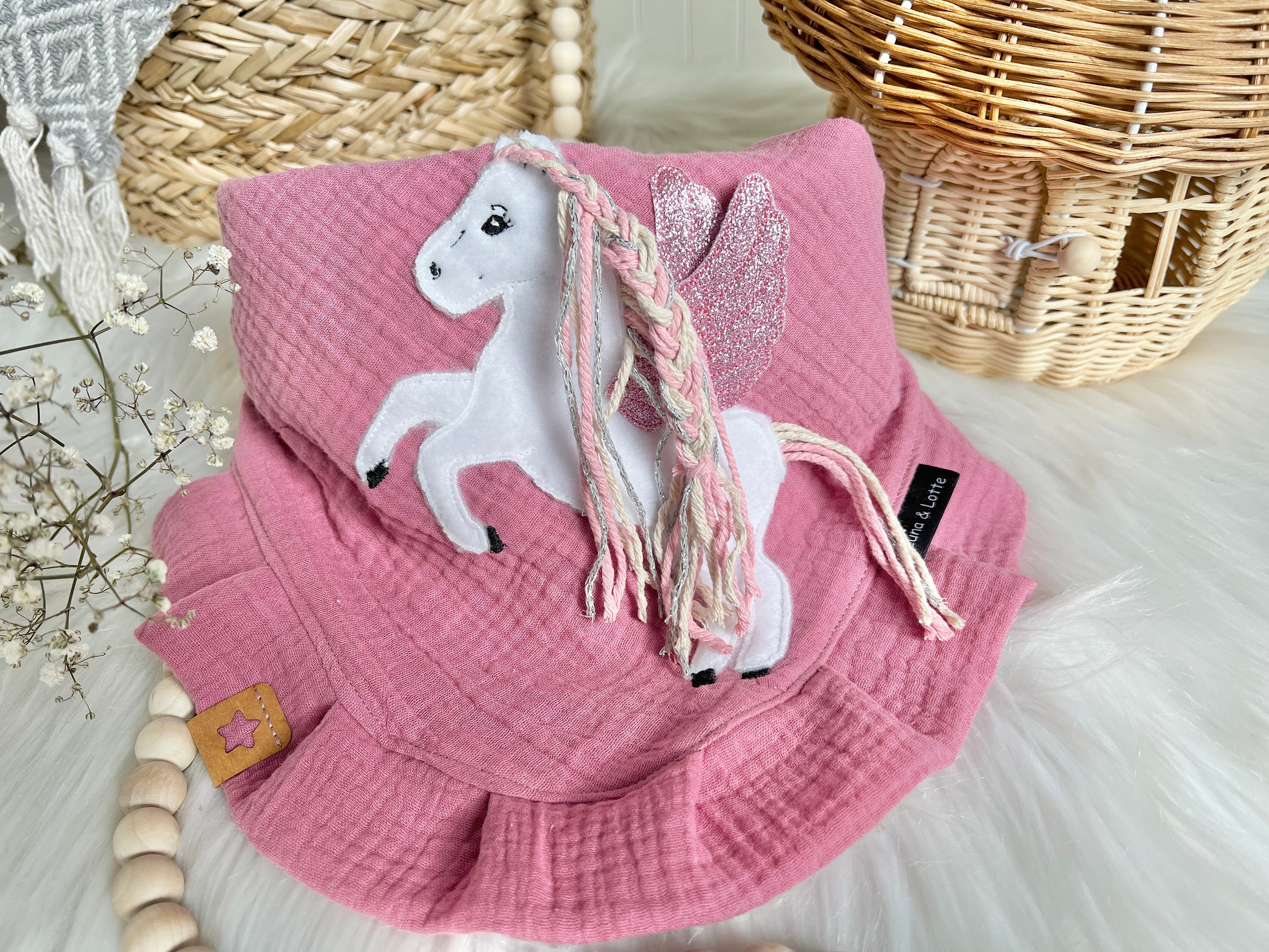 Pegasus Glitzer Musselin Tuch mit Volant