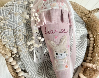 Rabbit Leni girls glitter ruffles sibling bag minimalist delicate pink/cream