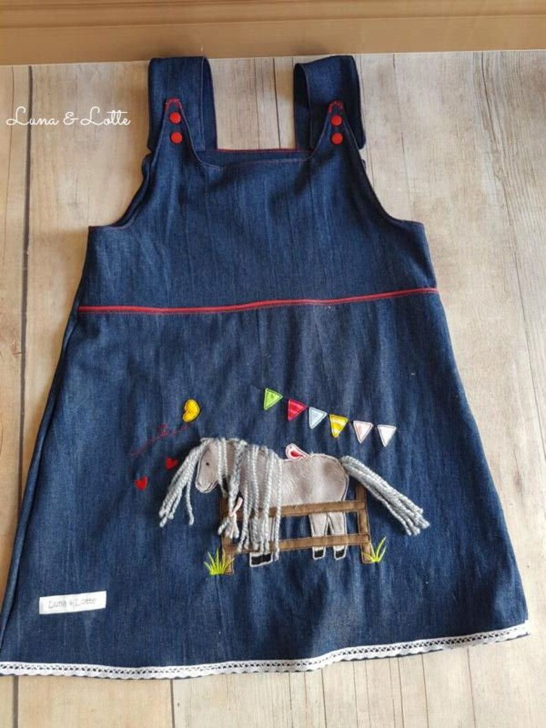 Latzkleid Horse Molly Denim Dress Horse Dress Pennant Size 50-146