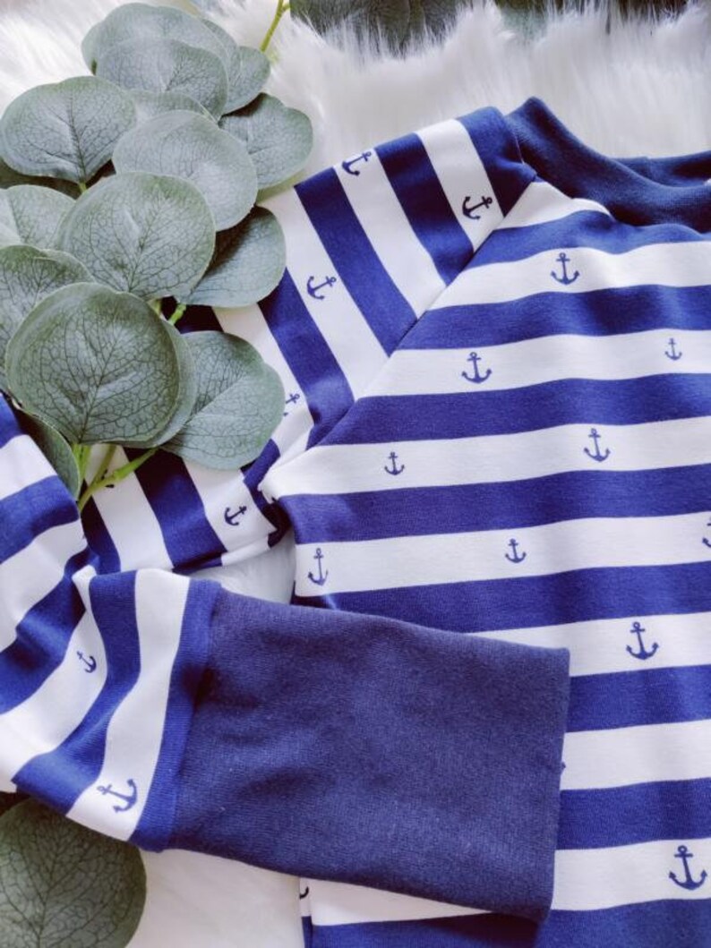 Ahoi Anchor Raglan Camisa azul blanco Talla 50 134 imagen 4