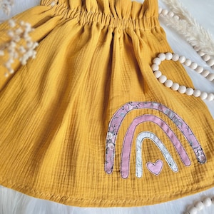 Muslin skirt mustard mustard yellow rainbow muslin paperbag skirt paperbag summer skirt Waldorf cotton