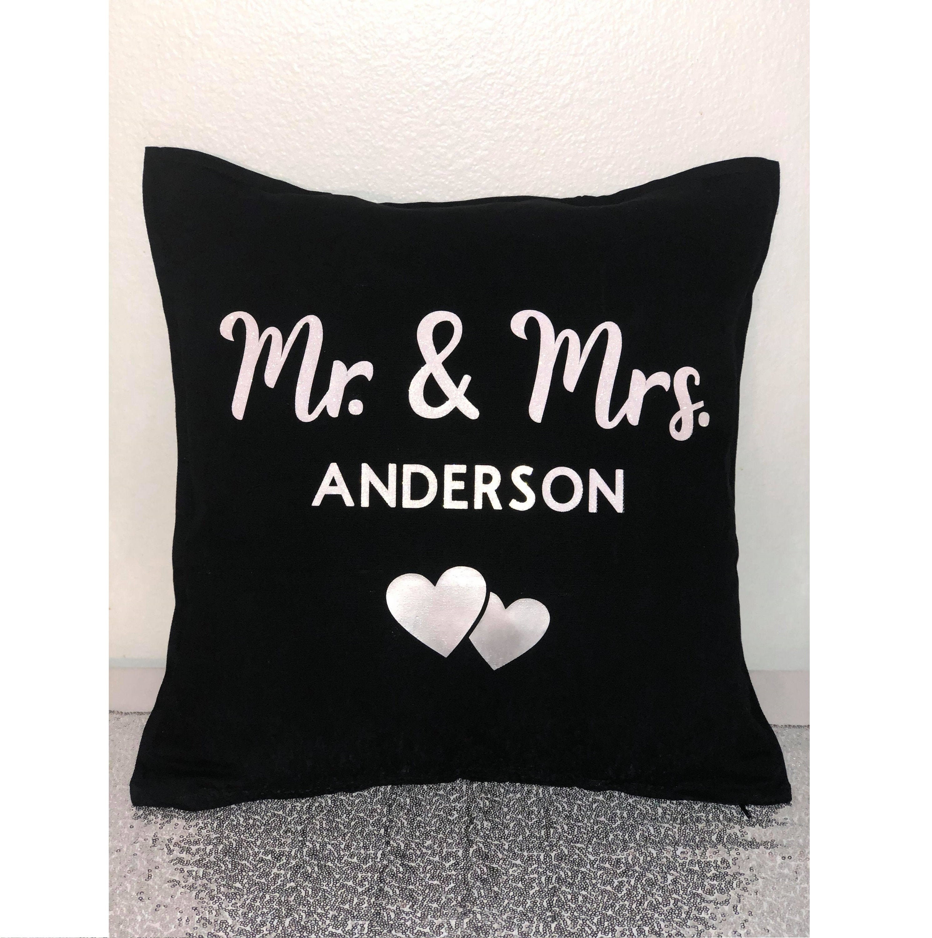 Mr Mrs Hearts Pillow Cover Pillow Cover ONLY Custom Etsy