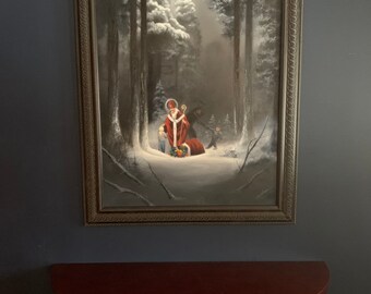 St Nicholas and Krampus - Oil Painting(frame Included) - Etsy