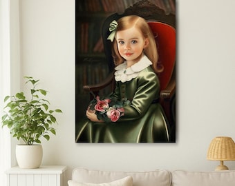 Custom Digital Oil Portrait From Photo: Family, Kids, Pets (Digital Download