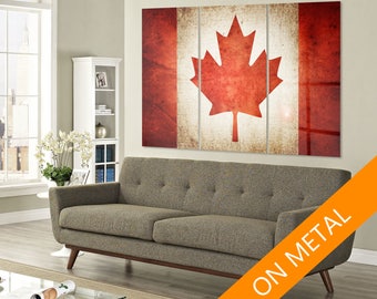 Canada flag metal, Canada flag print, Canada wall art, Canada metal print, Metal wall art, Metal print, Metal decor art, Metal print decor