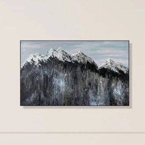 Mountain Peaks Natural Scenery Skyline Beauty Gray Mountain Range Nature's Beauty Canvas Painting Acrylic Custom Painting 17.7x29.5 image 1