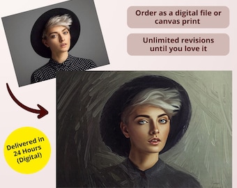 Custom Digital Portrait: Photo to Oil Painting Style Art (Digital Download