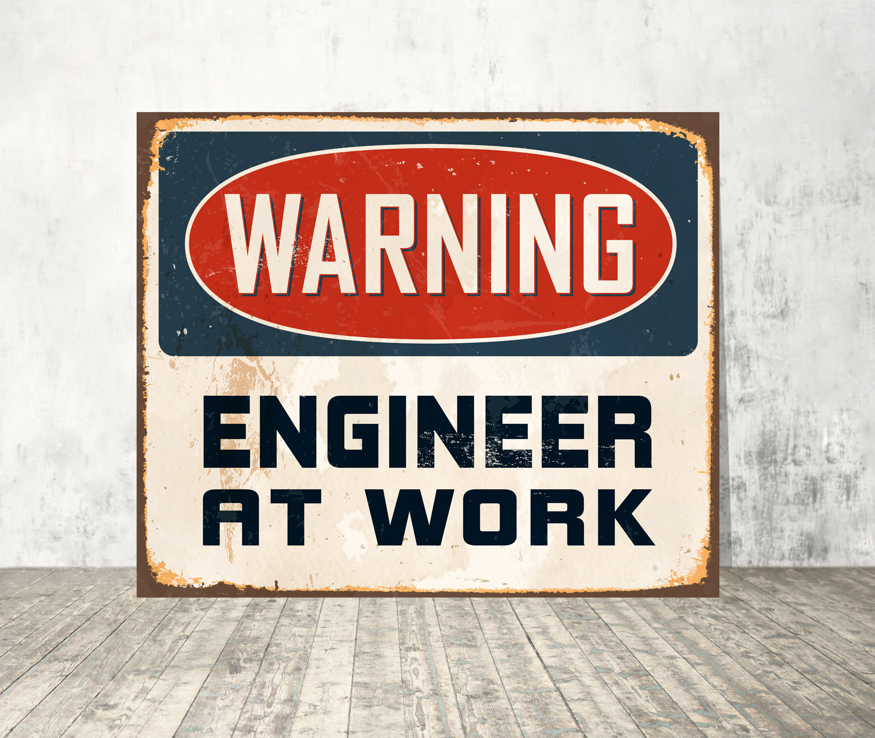 Warning Engineer at work Sign Engineer Signs Warning Decor Etsy
