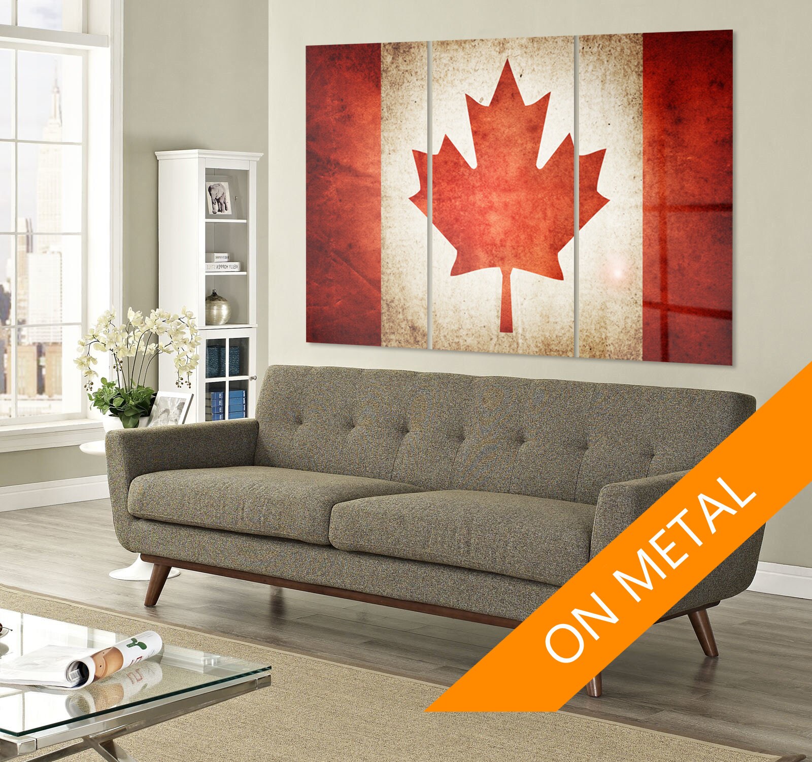 Canada Flag Metal Canada Flag Print Canada Wall Art Canada Etsy