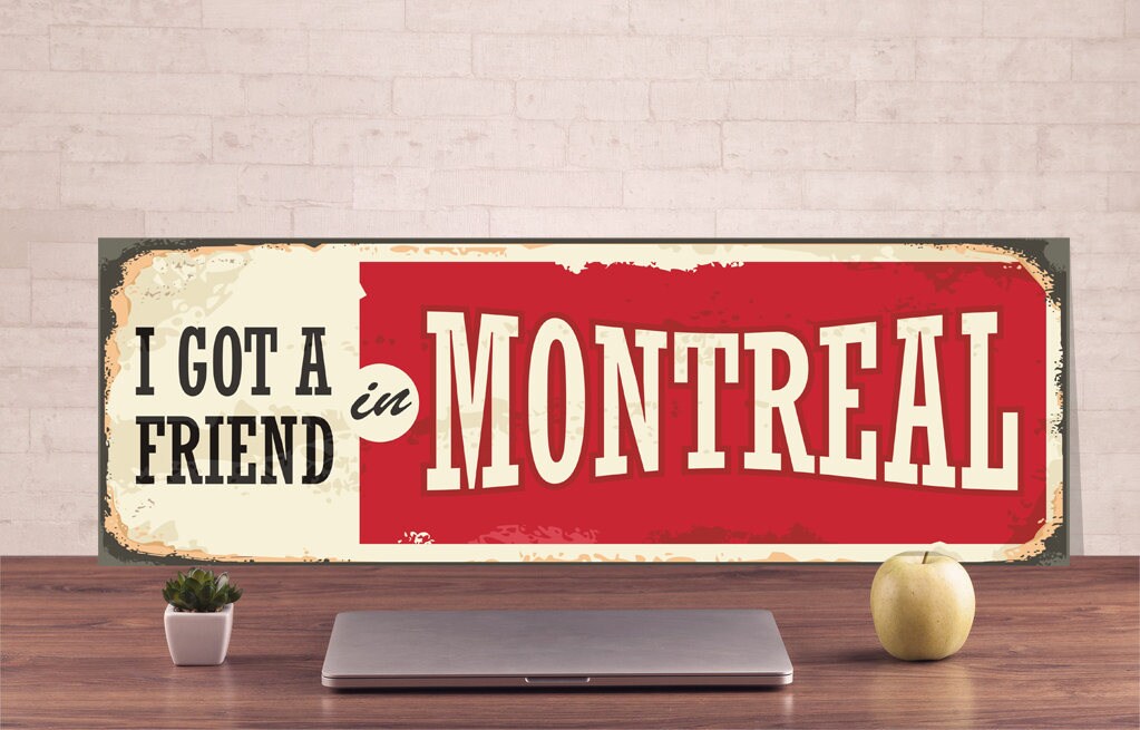 Montreal decor sign Montreal sign Canada metal sign Canada Etsy