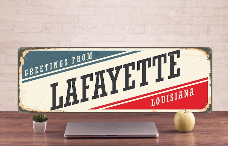 Lafayette Louisiana Greetings Metal Sign Lafayette Metal Decor Etsy