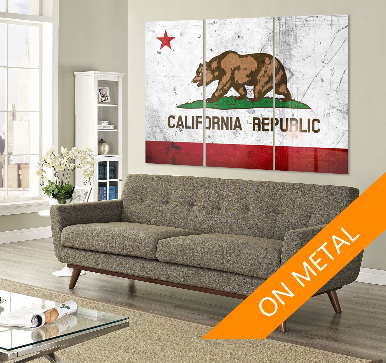 California Flag Wall Art California Republic Flag Print On Etsy