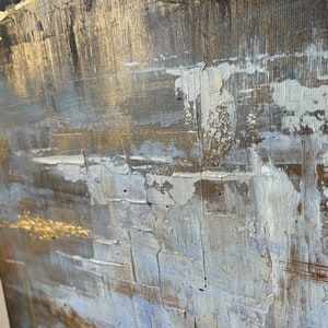 Abstrakte Beige und Gold Gemälde auf Leinwand, Original reich strukturierte Kunstwerk, Blattgold Kunst Wandbehang Dekor für Wohnzimmer Dekor 70x70cm Bild 6