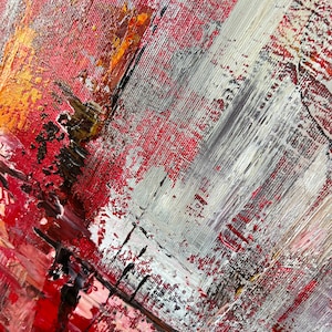 23.6x31.5 Abstract Red Paintings On Canvas, Modern Textured Painting, Original Handmade Art, Japandi Wall Hanging Decor for Home image 6