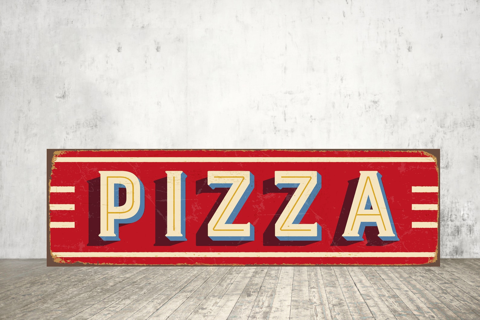 PIZZA RESTAURANT SIGN Vintage Style Pizza Sign Pizza Etsy