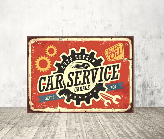 Car Service Sign Garage Sign Auto Repair Signs Decor Sign Wall | Etsy