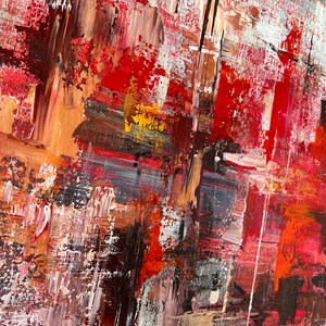 23.6x31.5 Abstract Red Paintings On Canvas, Modern Textured Painting, Original Handmade Art, Japandi Wall Hanging Decor for Home image 7