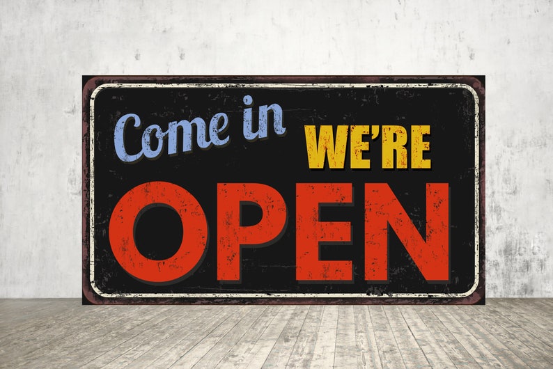 OPEN SIGN Store Open Sign Red Open Sign Come in We're Open Etsy