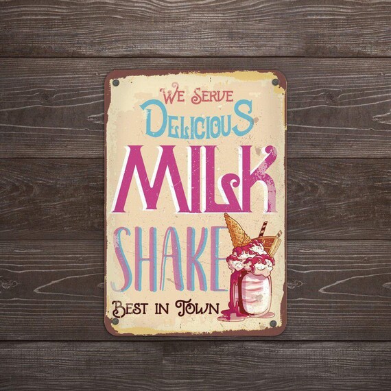 MILKSHAKE SIGN Milkshake Signsvintage Style Milkshake Etsy