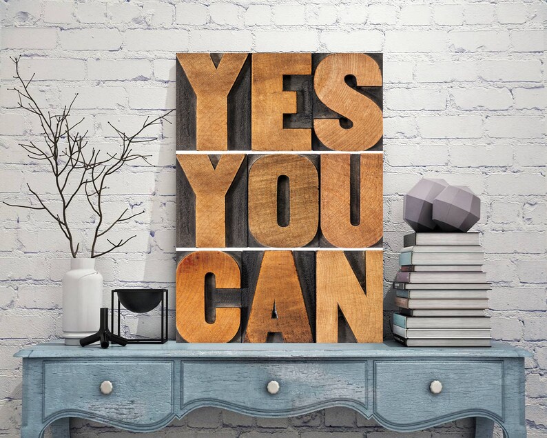 Yes You Can Signs Yes You Can Sign Yes You Can Decor Metal Art Etsy
