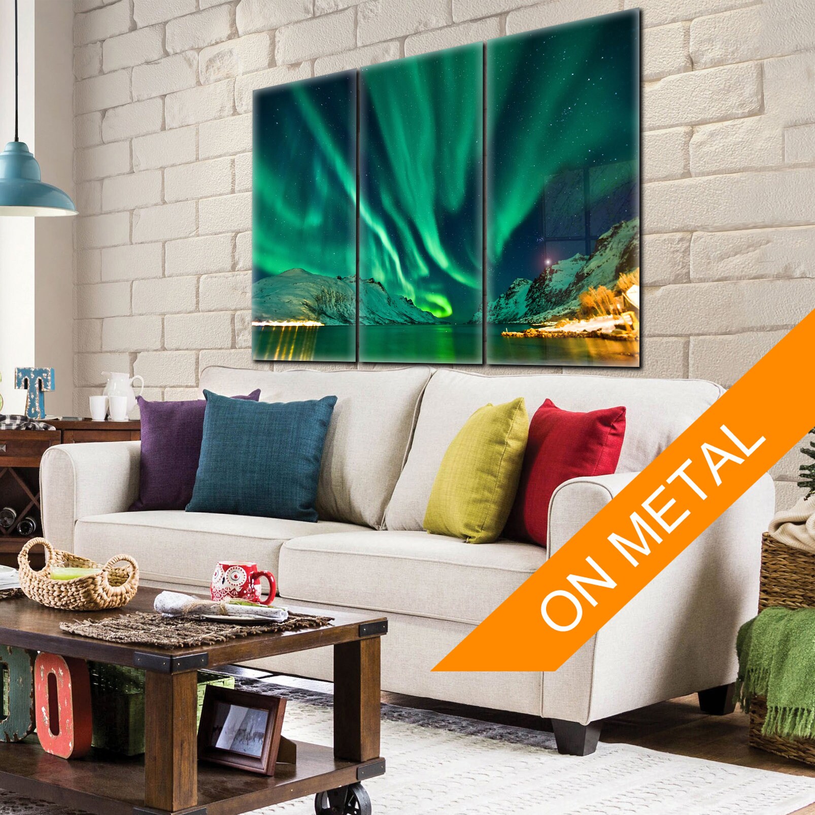 Northern Lights sign Metal Print Metal panel art Northern Etsy