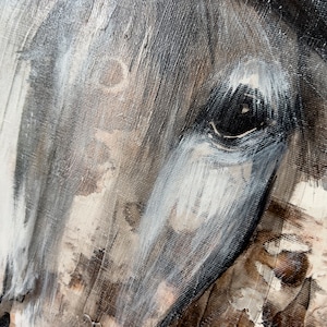 21.7x27.6 Abstract Horse Paintings on Canvas. Original Animal Painting Fabric, Neutral Farmhouse Artwork, best choice for Guest Room Decor image 7