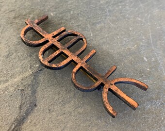 Greek Letter Copper Brooch Pin