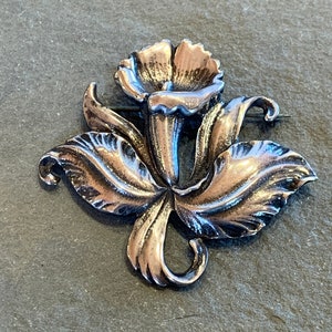 Sterling Silver Vintage Calla Lily Brooch Pin