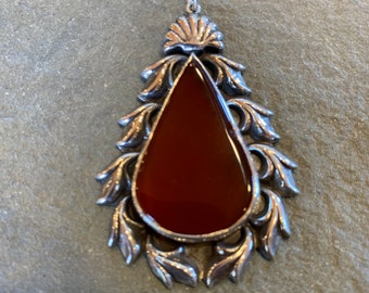 Vintage Carnelian Sterling Silver Pendant
