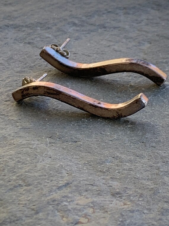 Sterling Silver Squiggle Post Earrings - image 7