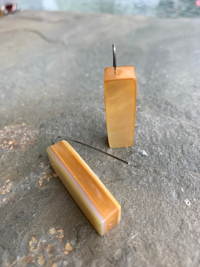 Vintage Mother of Pearl Rectangular Earrings