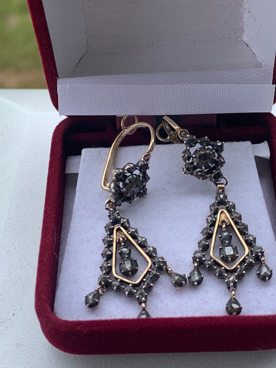 Georgian Diamond Chandelier Earrings - image 10