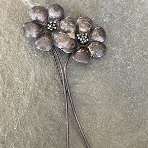 Vintage Sterling Silver Flower Brooch Pin