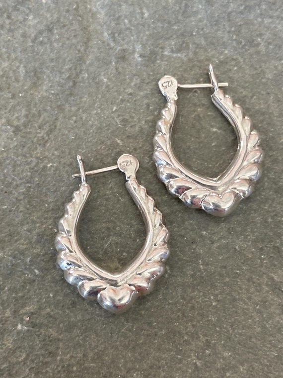Sterling Silver Shrimp Hoop Earrings