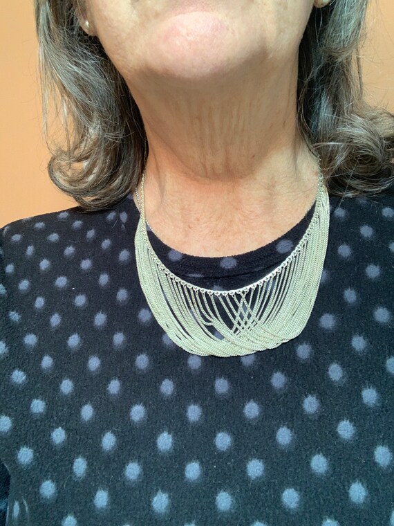 Sterling Silver Multi-Chain Crossover Necklace - image 7