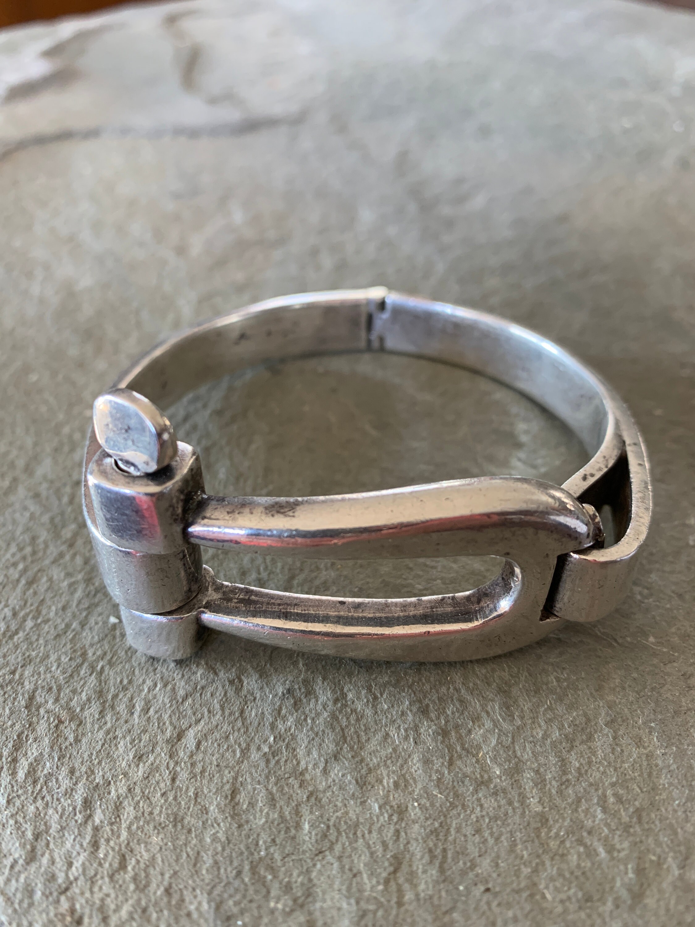 Bracelet étrier argent vintage 900 Made in Italy Brev. 356 | Etsy