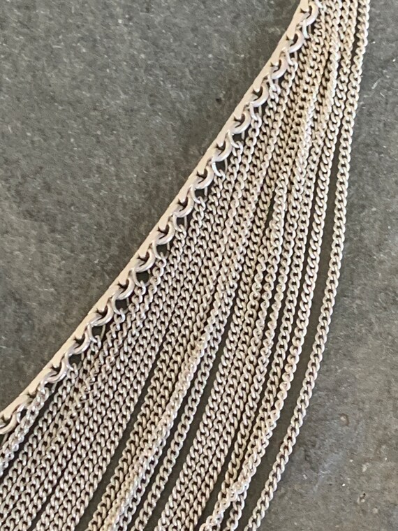 Sterling Silver Multi-Chain Crossover Necklace - image 4