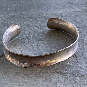 Sterling Silver Cuff Bracelet, Hammered Cuff
