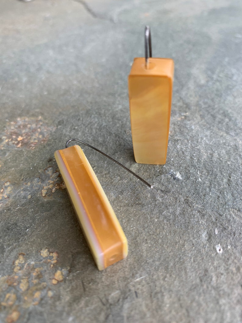 Vintage Mother of Pearl Rectangular Earrings