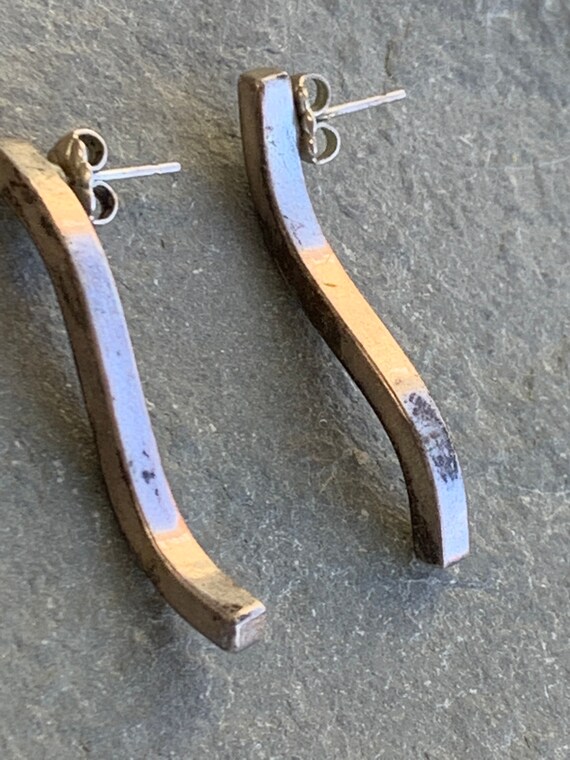 Sterling Silver Squiggle Post Earrings - image 2