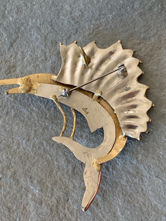 Vintage Brutalist Mixed Metal Brooch Pin or Penda… - image 8