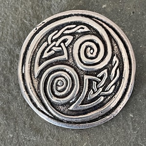 Vintage Sterling Silver Iona Scottish Celtic Brooch Pin