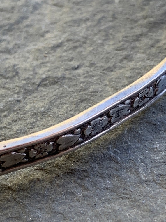 Vintage patterned sterling silver bangle bracelet… - image 4