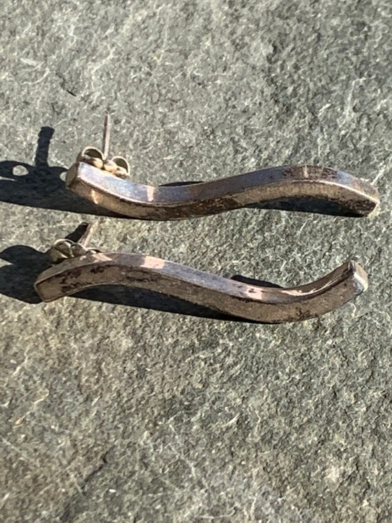 Sterling Silver Squiggle Post Earrings - image 5