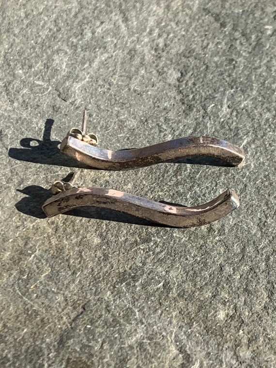 Sterling Silver Squiggle Post Earrings - image 6
