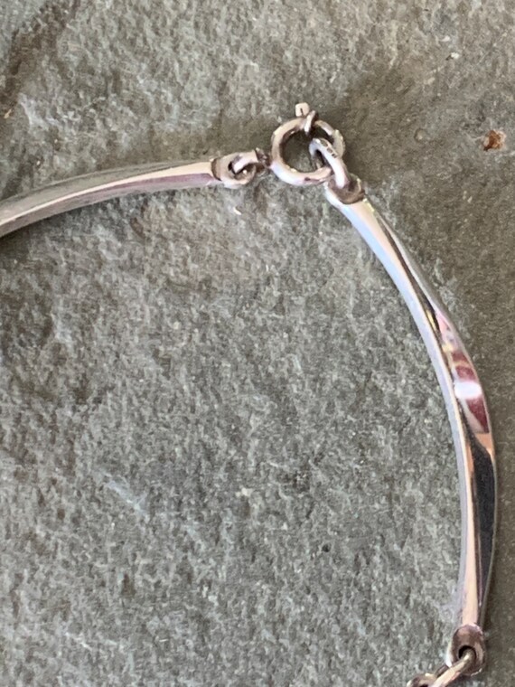Vintage Modernist Sterling Silver Link Necklace, … - image 4