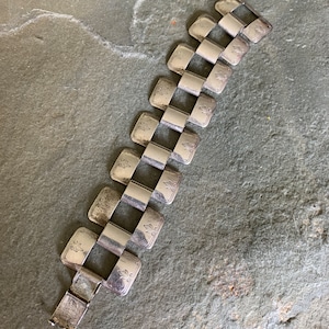 Vintage Silver Link Bracelet, Costume Jewelry