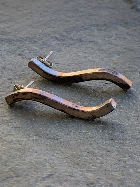 Sterling Silver Squiggle Post Earrings - image 1