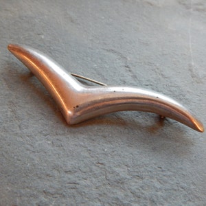 Vintage Taxco Modernist Sterling Silver Pin, 925, Mexico, vintage pin, modernist pin, seagull, bird, free form pin, collectors