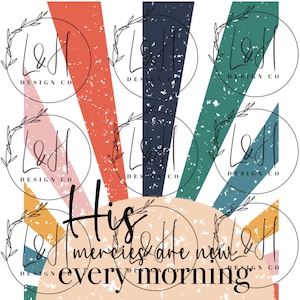 His mercies are new ever morning, retro, God, instant download, digital download, sun rise